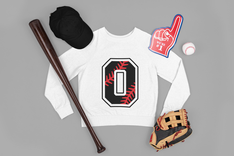 ⚾ Athletic Number “0” – Baseball Stitch | DTF Transfer FT1164