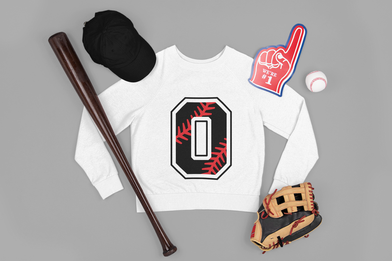 ⚾ Athletic Number “0” – Baseball Stitch | DTF Transfer FT1164