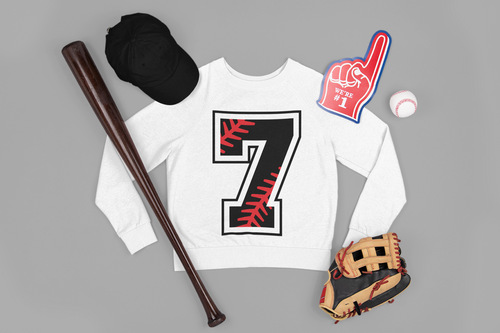 ⚾ Athletic Number “7” – Baseball Stitch | DTF Transfer FT1171