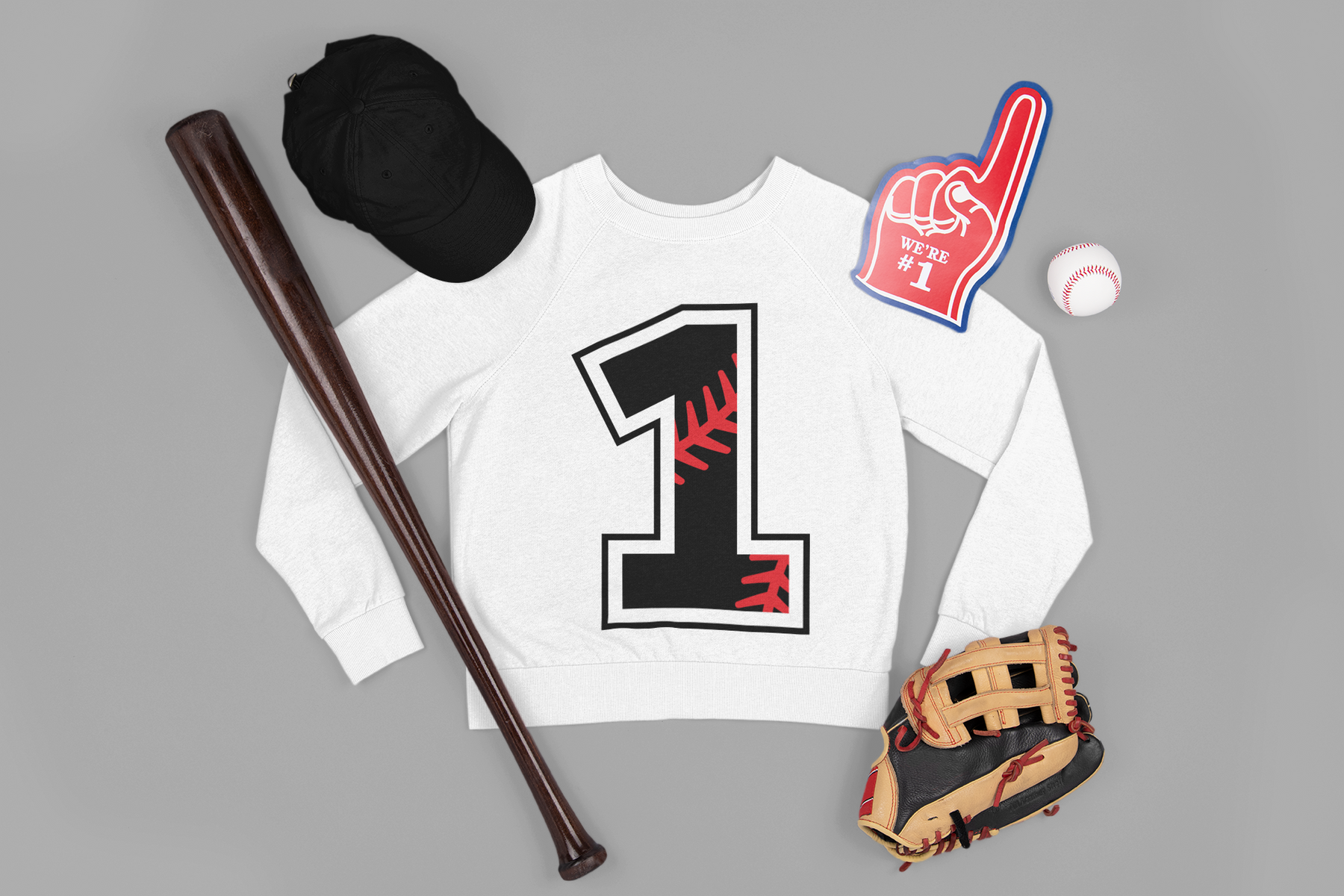 ⚾ Athletic Number “1” – Baseball Stitch | DTF Transfer FT1165