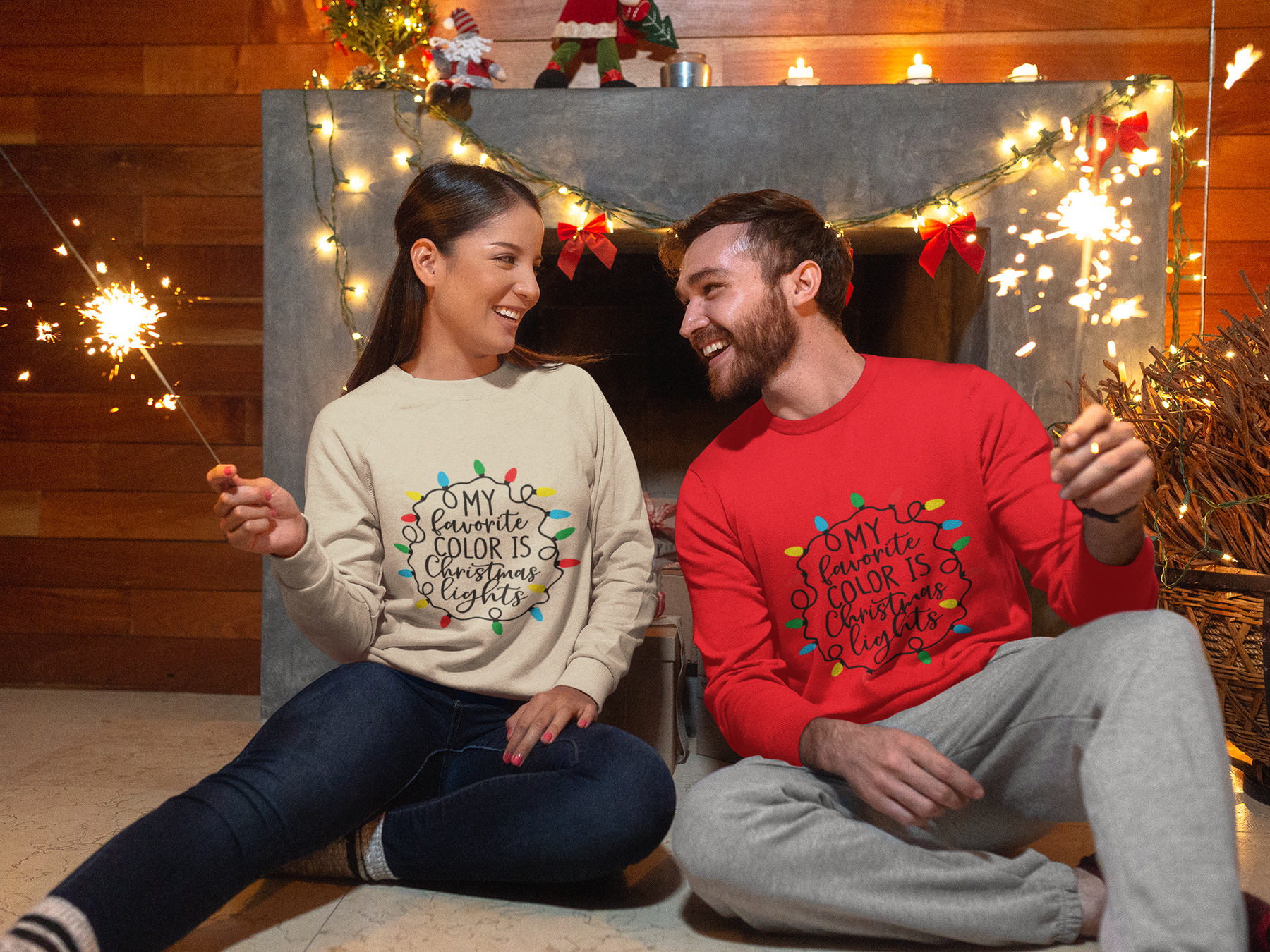 My Favorite Color Is Christmas Lights in Black FT486