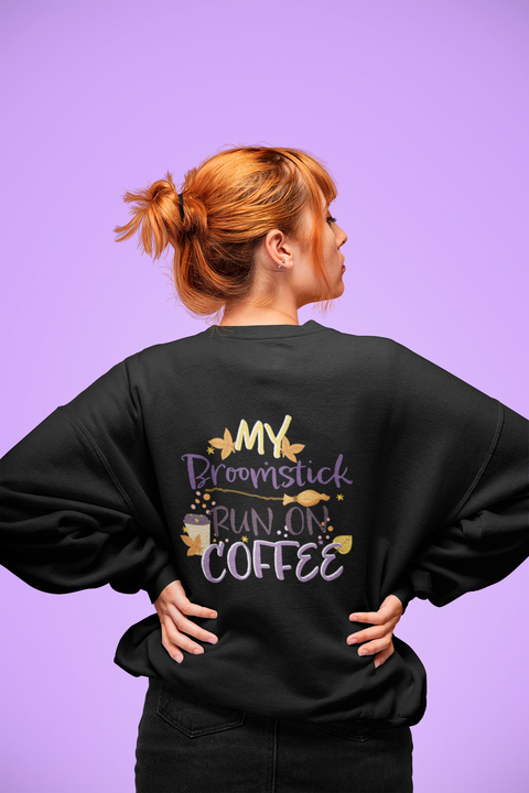 ✨ My Broomstick Runs on Coffee DTF Transfer FT557