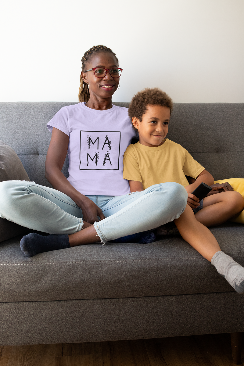 🖤 Mama – Floral Black Typography DTF Transfer FT874