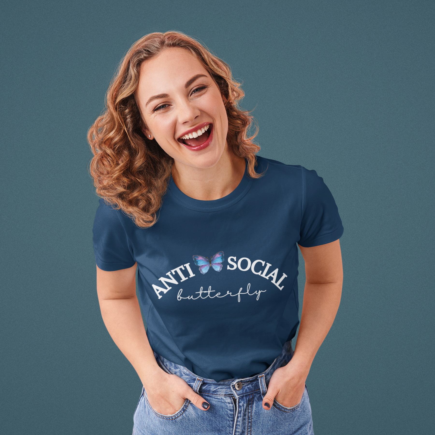 🦋💛 “Anti-Social Butterfly” Watercolor DTF Transfer FT508