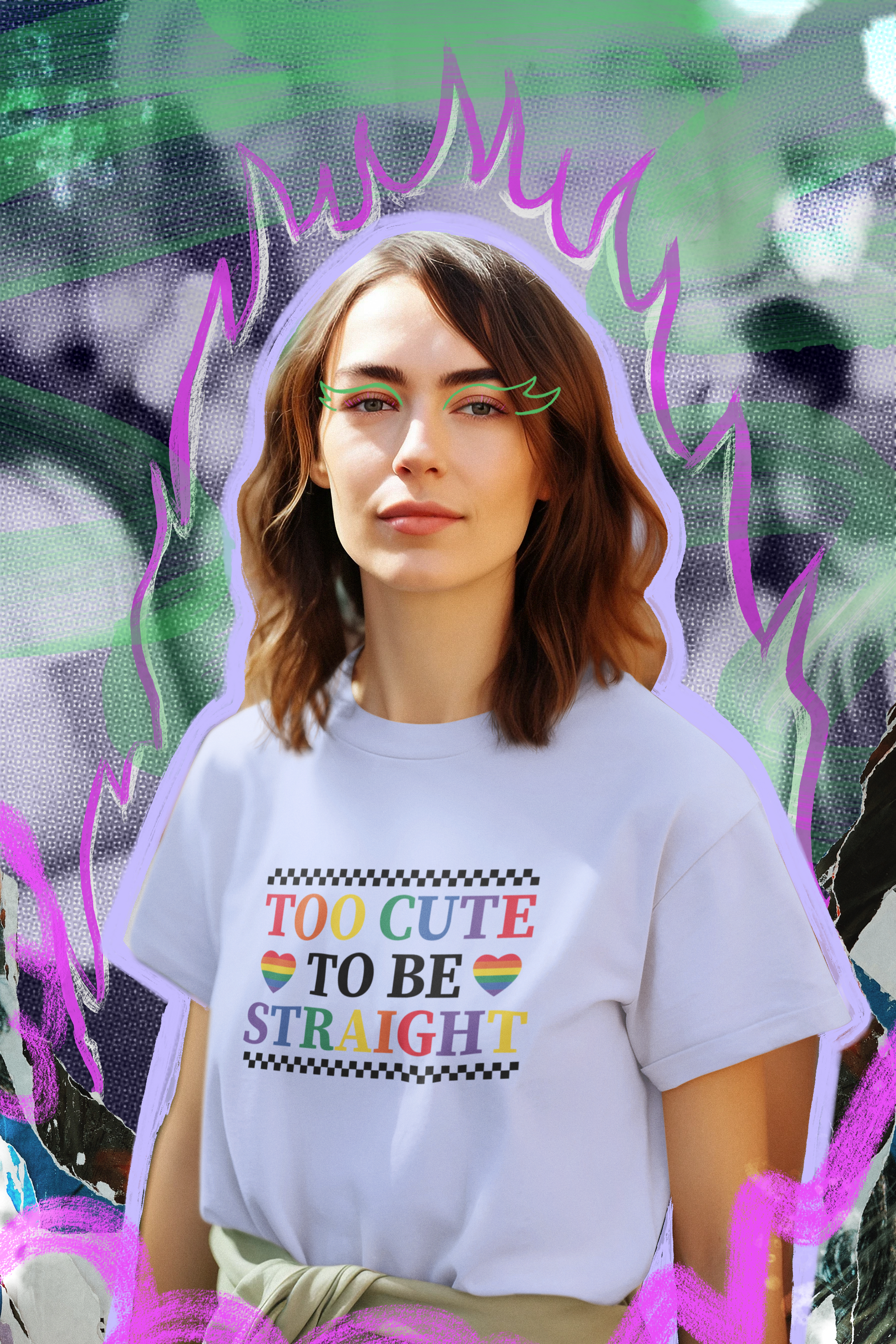 😍🌈 Too Cute to Be Straight DTF Transfer FT203