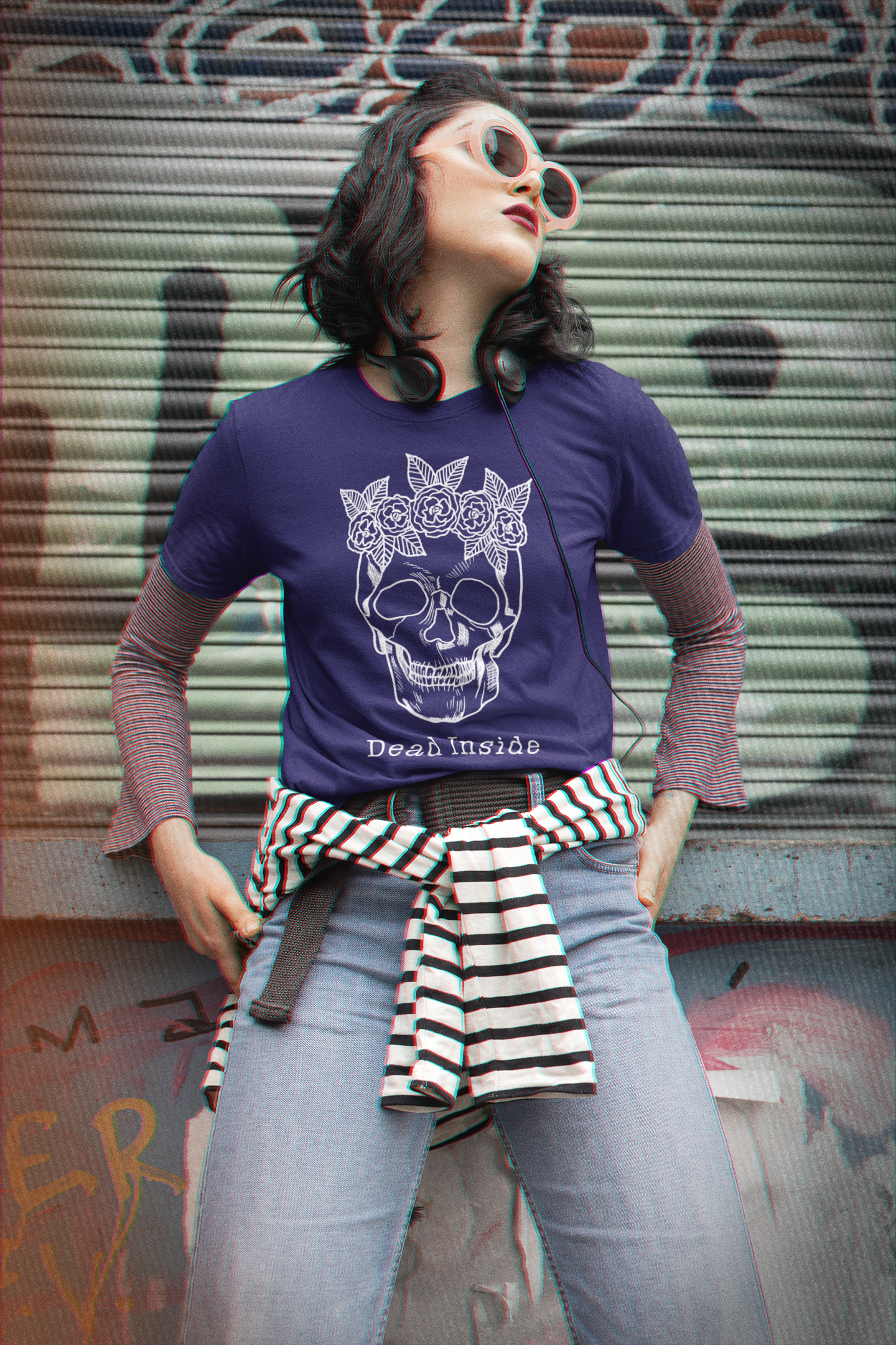 🖤 Dead Inside – Floral Skull DTF Transfer FT761