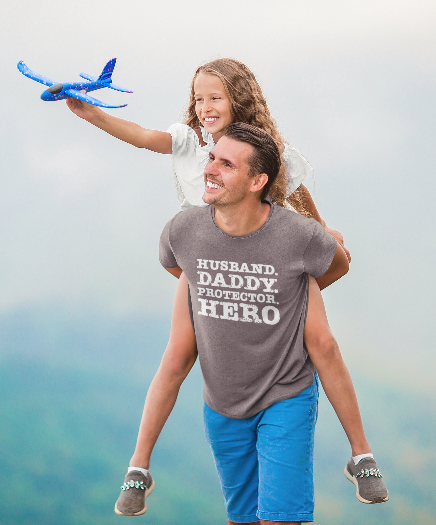 🖤 Husband Daddy Protector Hero Bold White Font Design DTF Transfer FT366