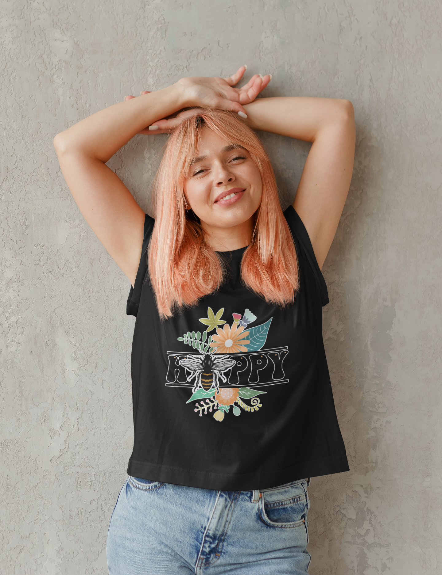 🌸🐝 Bee Happy Design DTF Transfer FT278