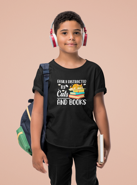 🐱📚 Easily Distracted by Cats and Books | Cute Bookish DTF Transfer FT780