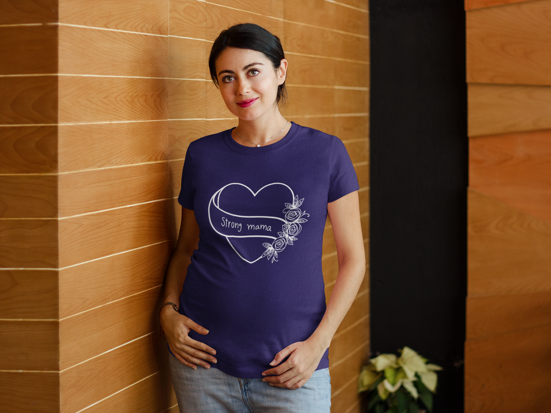 💪🌸 Strong Mama | Floral Heart Line Art DTF Transfer FT868