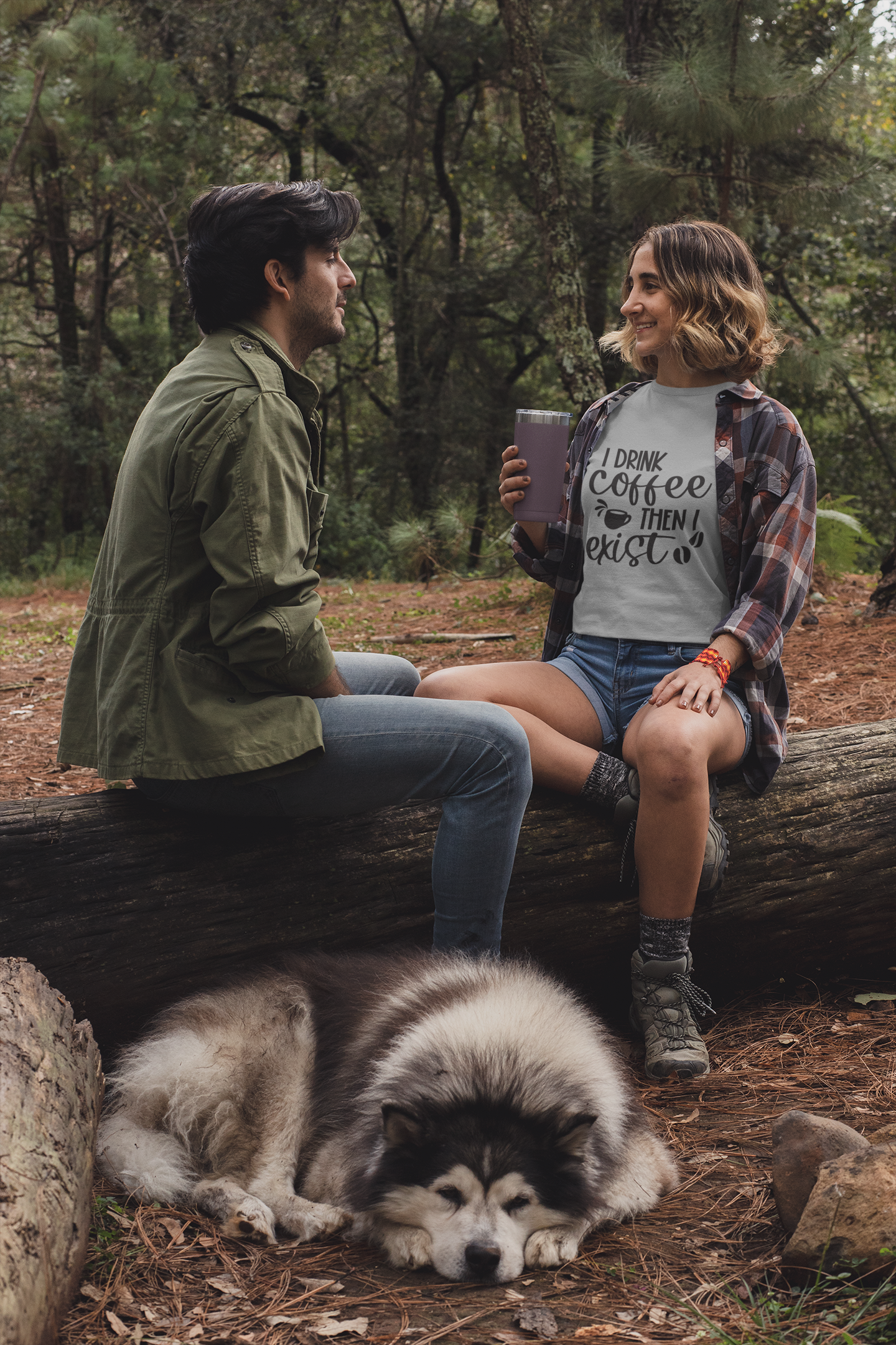 ☕🖤 I Drink Coffee Then I Exist – Minimal Coffee Quote | DTF Transfer FT947