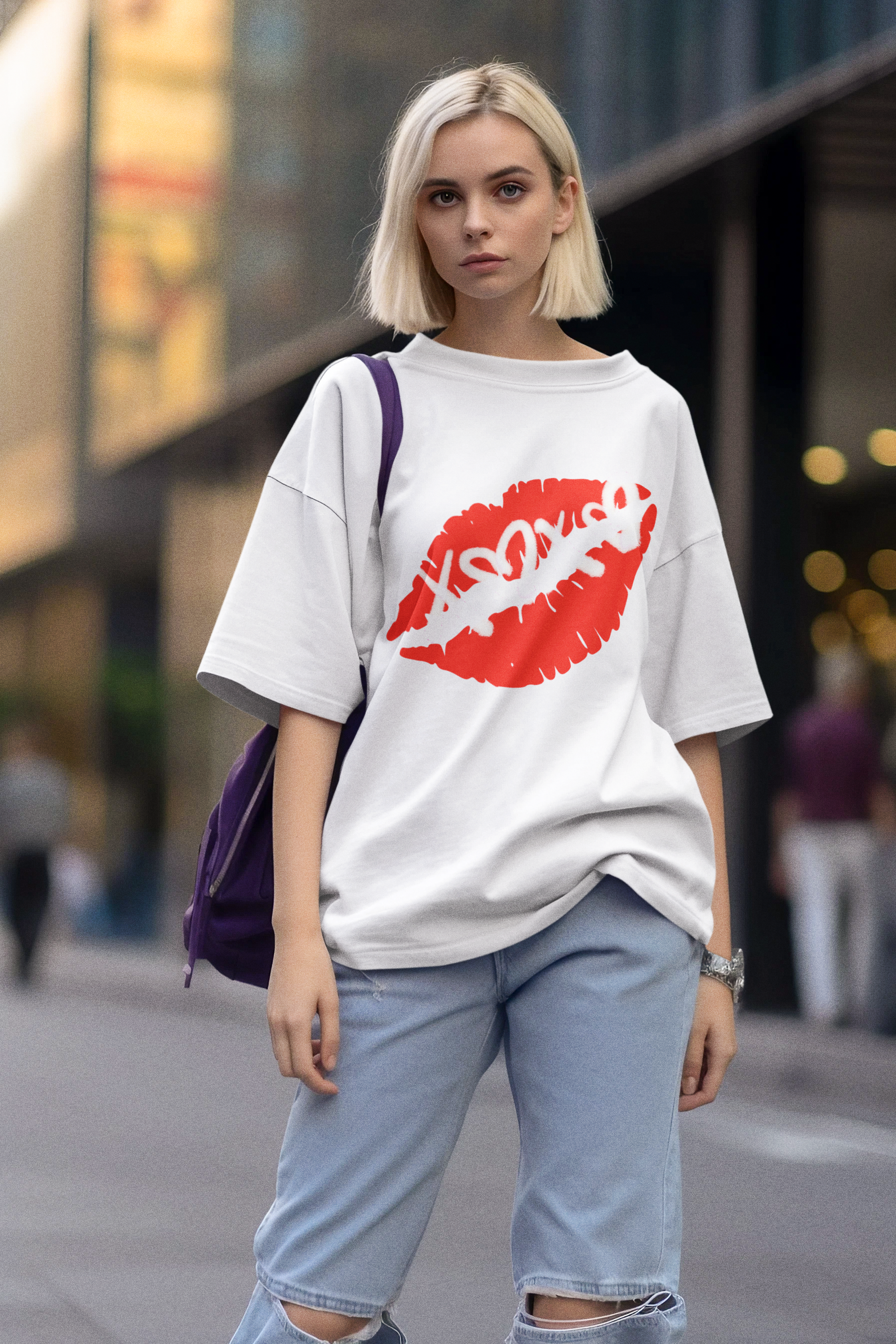 💋 XOXO Lips Red Kiss Design DTF Transfer FT385