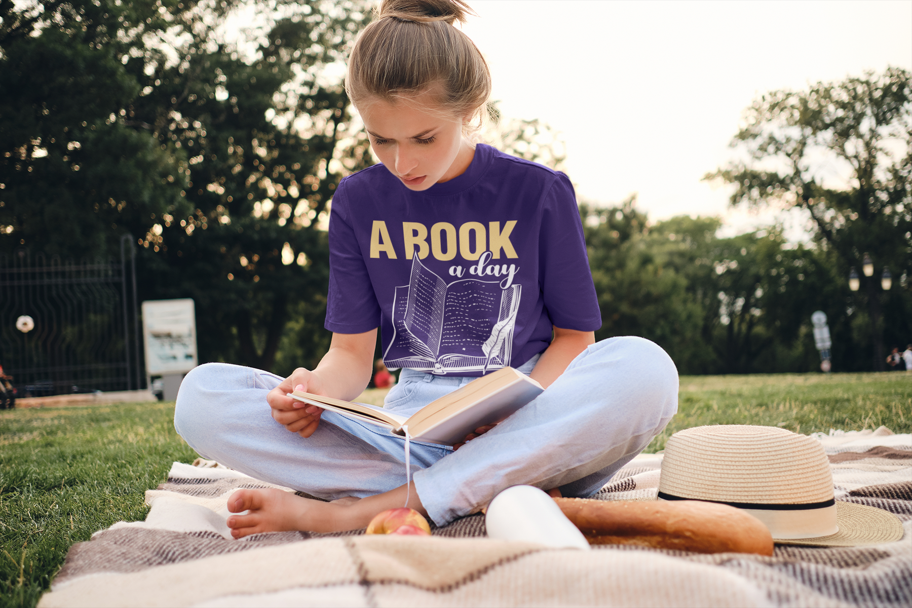 📚 A Book a Day Keeps Reality Away | Vintage Reader DTF Transfer FT776