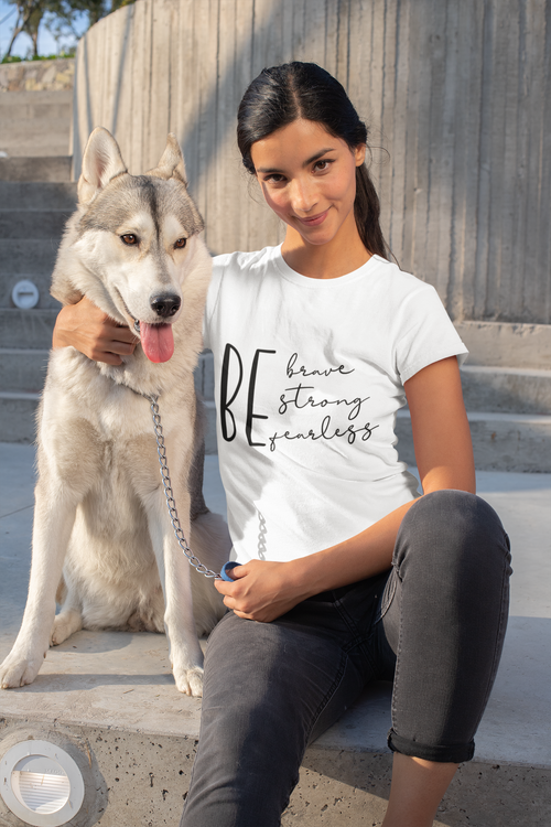 🖤 Be Brave, Strong & Fearless – Black Typography | Tonal DTF Transfer FT820