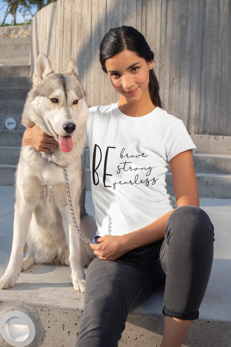 🖤 Be Brave, Strong & Fearless – Black Typography | Tonal DTF Transfer FT820