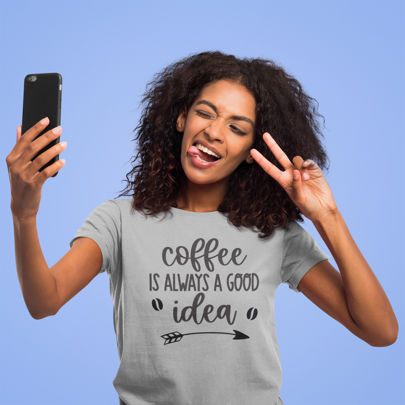 ☕🖤 Coffee Is Always a Good Idea – Minimal Lifestyle Quote | DTF Transfer FT950
