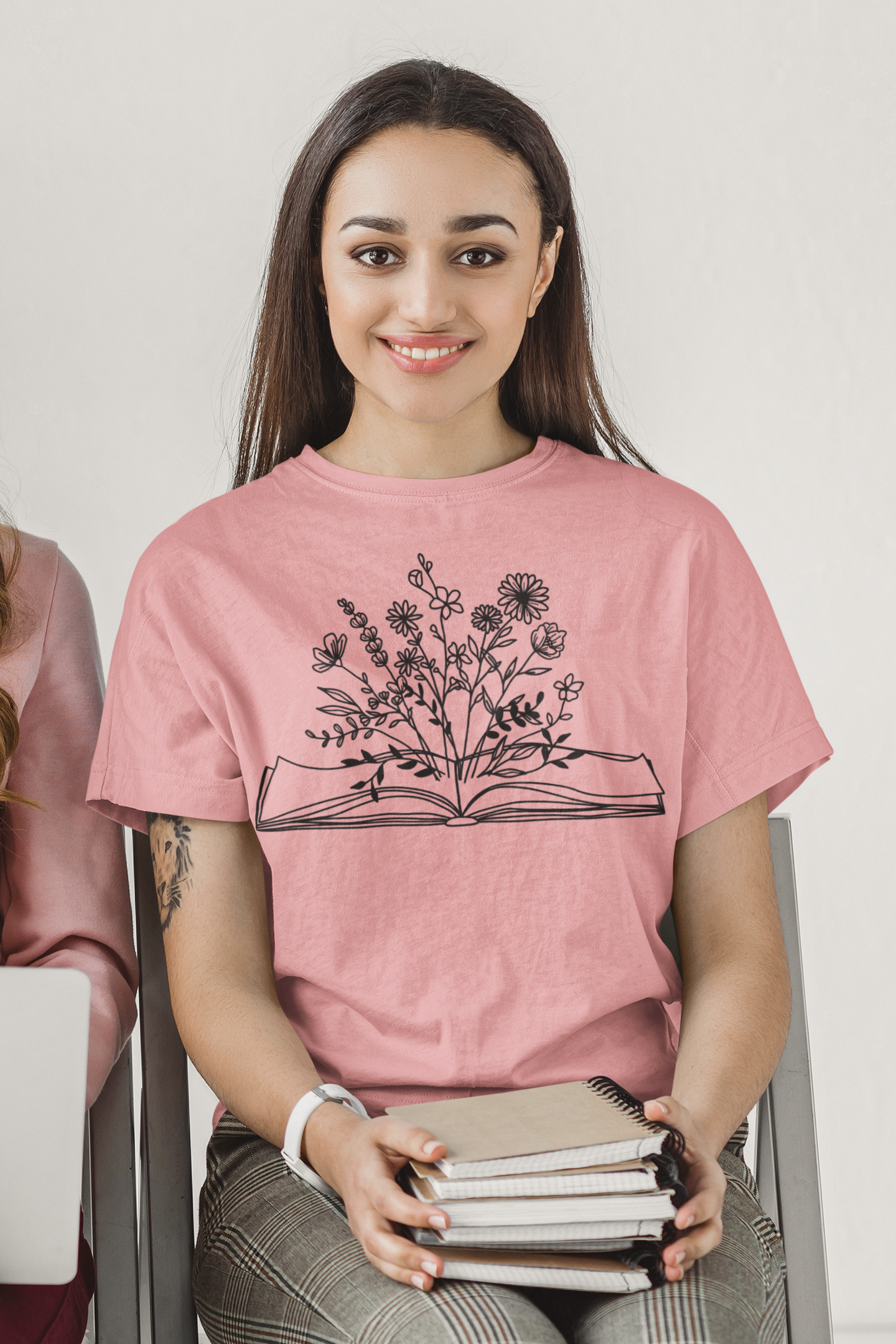 📖🖤 Floral Book Illustration - Teacher & Learning Inspired  | DTF Transfer FT938