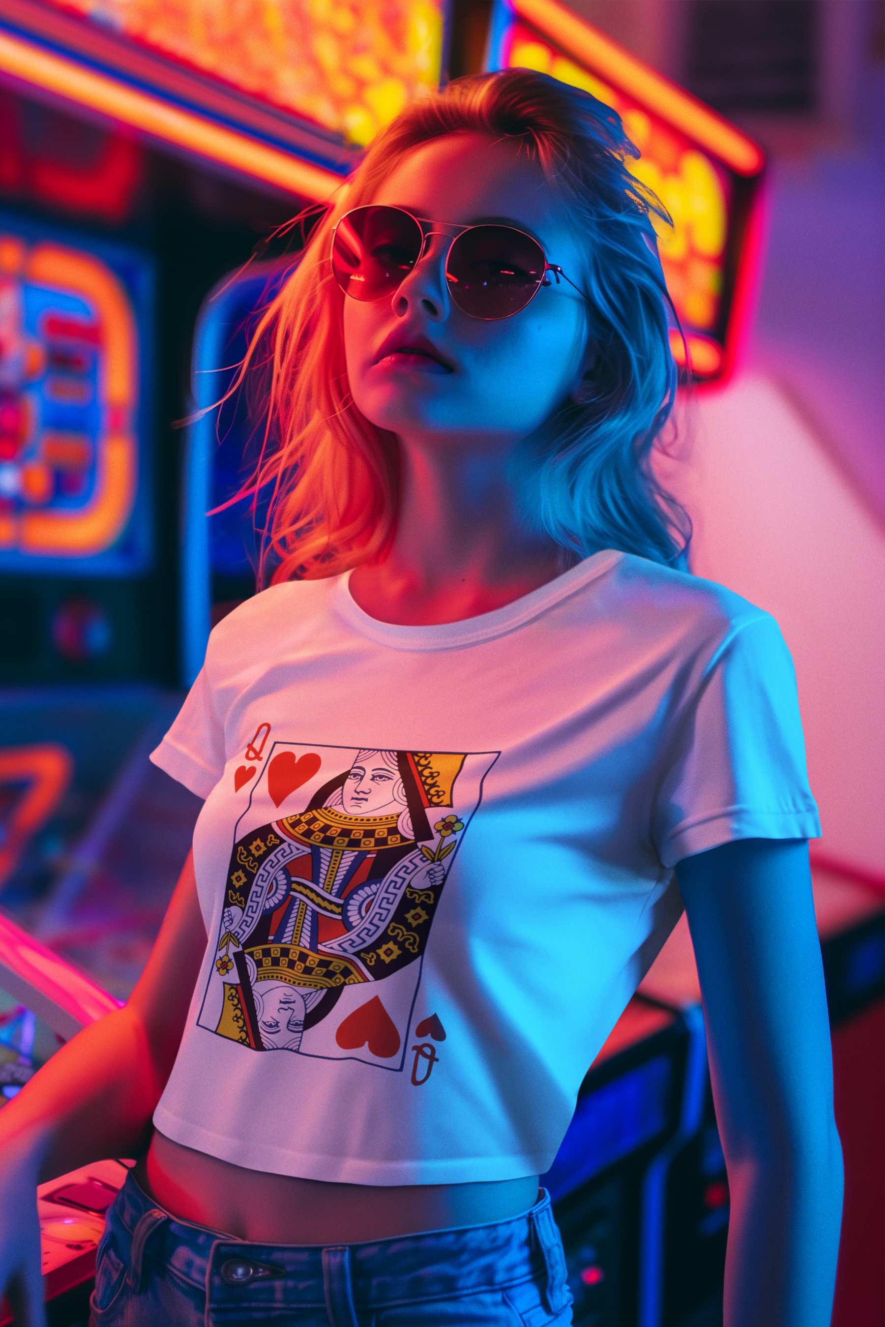 👑 Queen of Hearts Classic Color Card Design DTF Transfer FT415