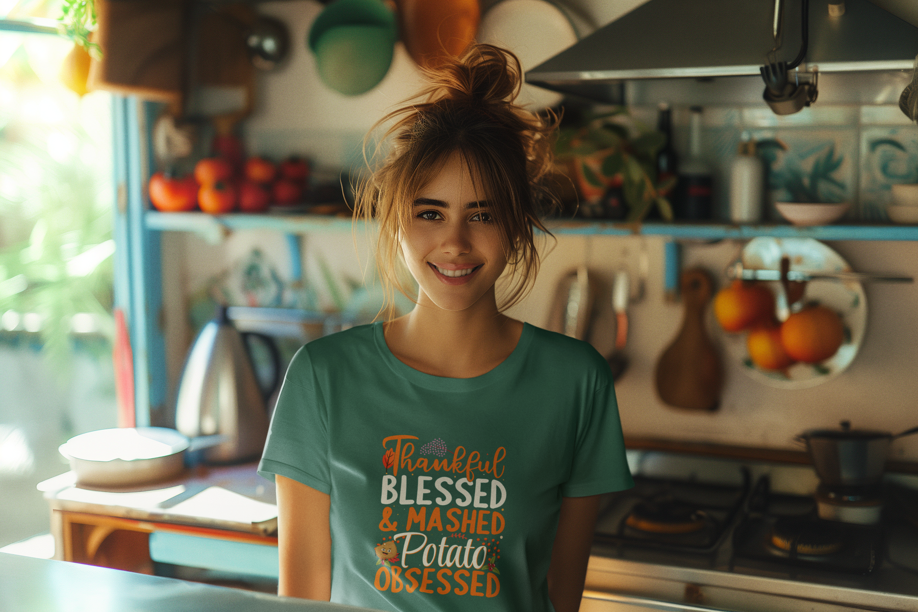 🥔🧡 Thankful, Blessed & Mashed Potato Obsessed Design DTF Transfer FT271