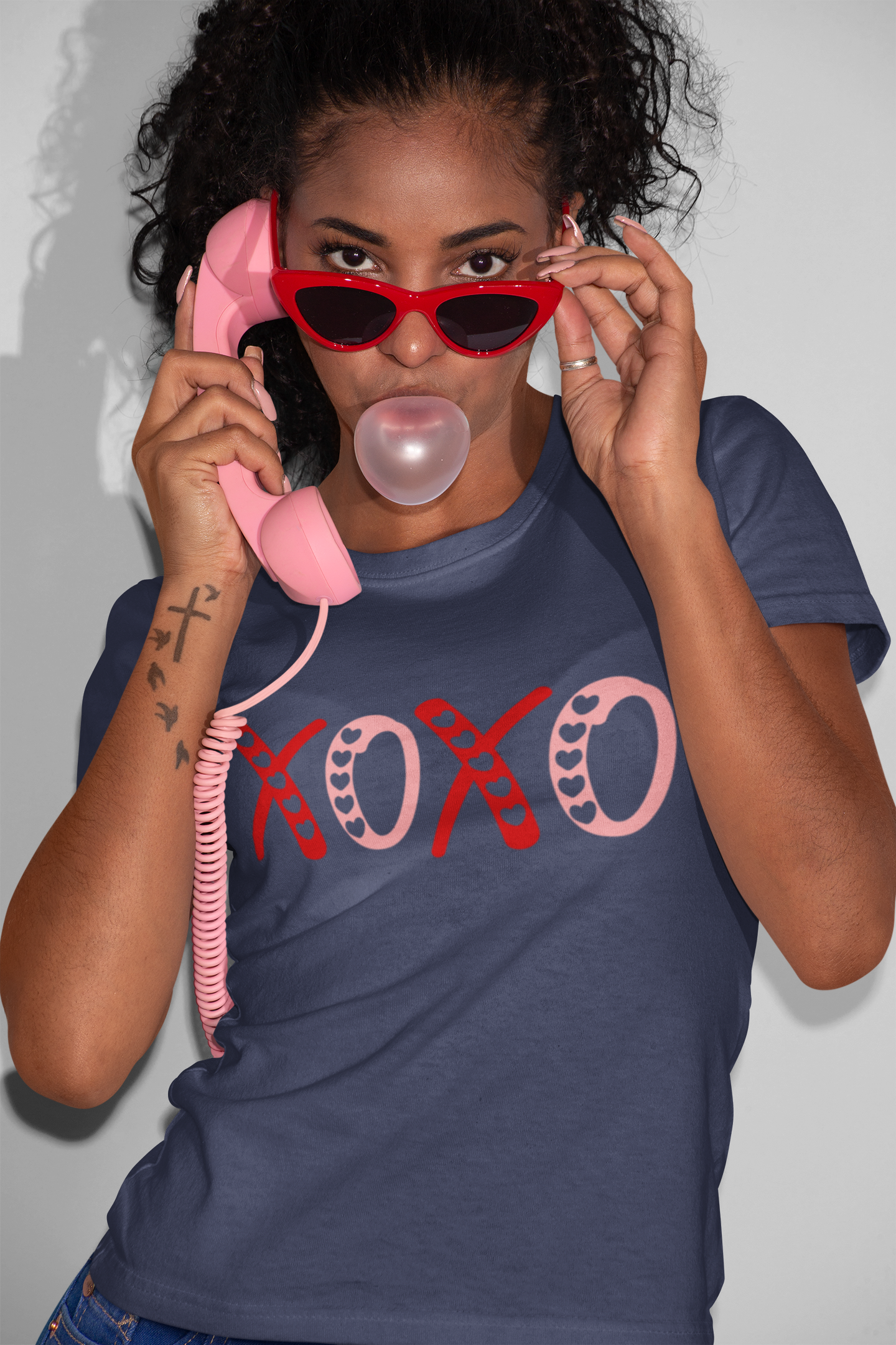 💘 XOXO Dual-Color Heart Design DTF Transfer FT406