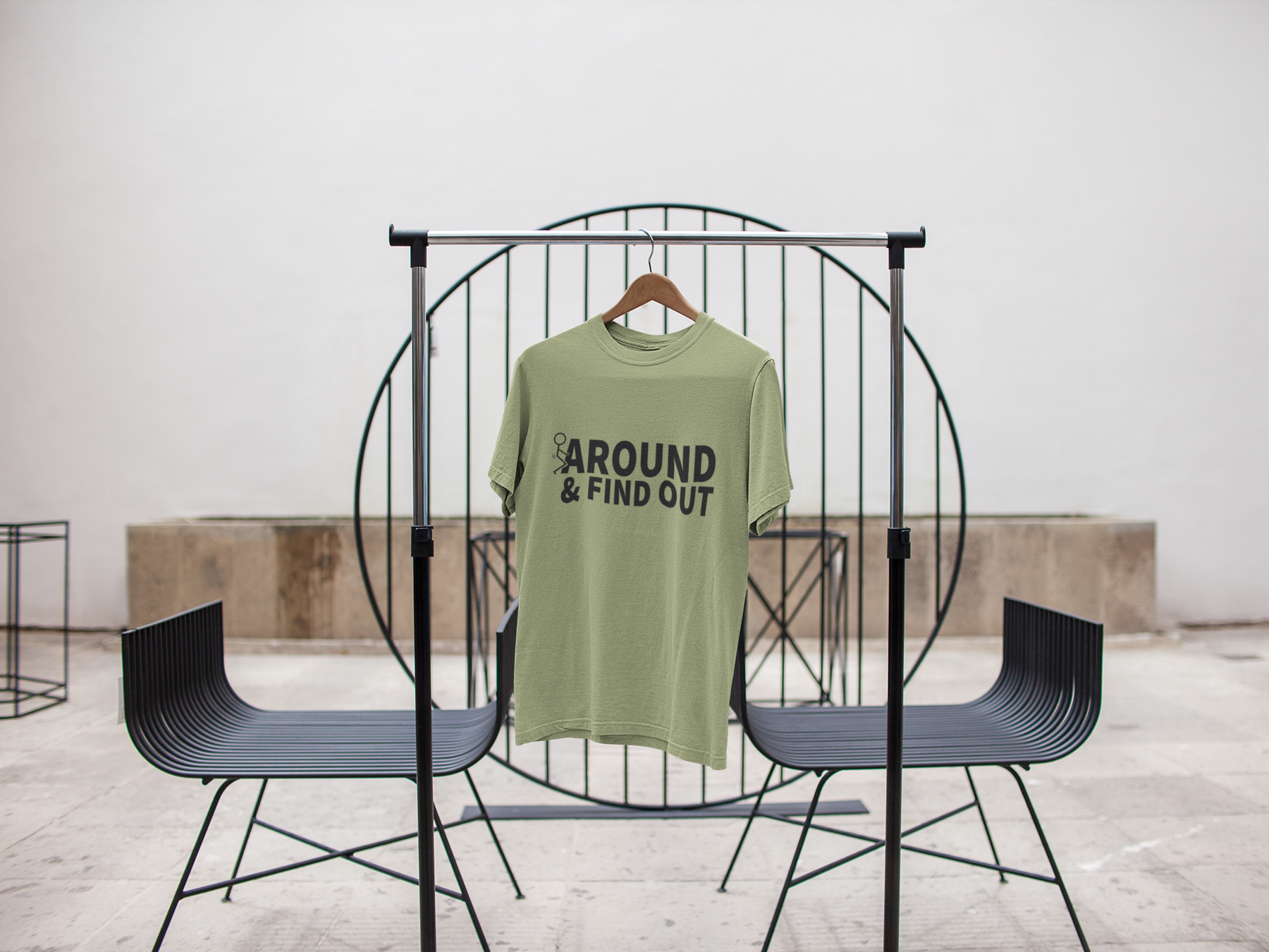 ⚠️🔥 “Around & Find Out”  DTF Transfer in Black FT511