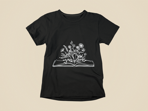 📖🌼 Floral Book Illustration - Teacher & Learning Inspired | DTF Transfer FT937