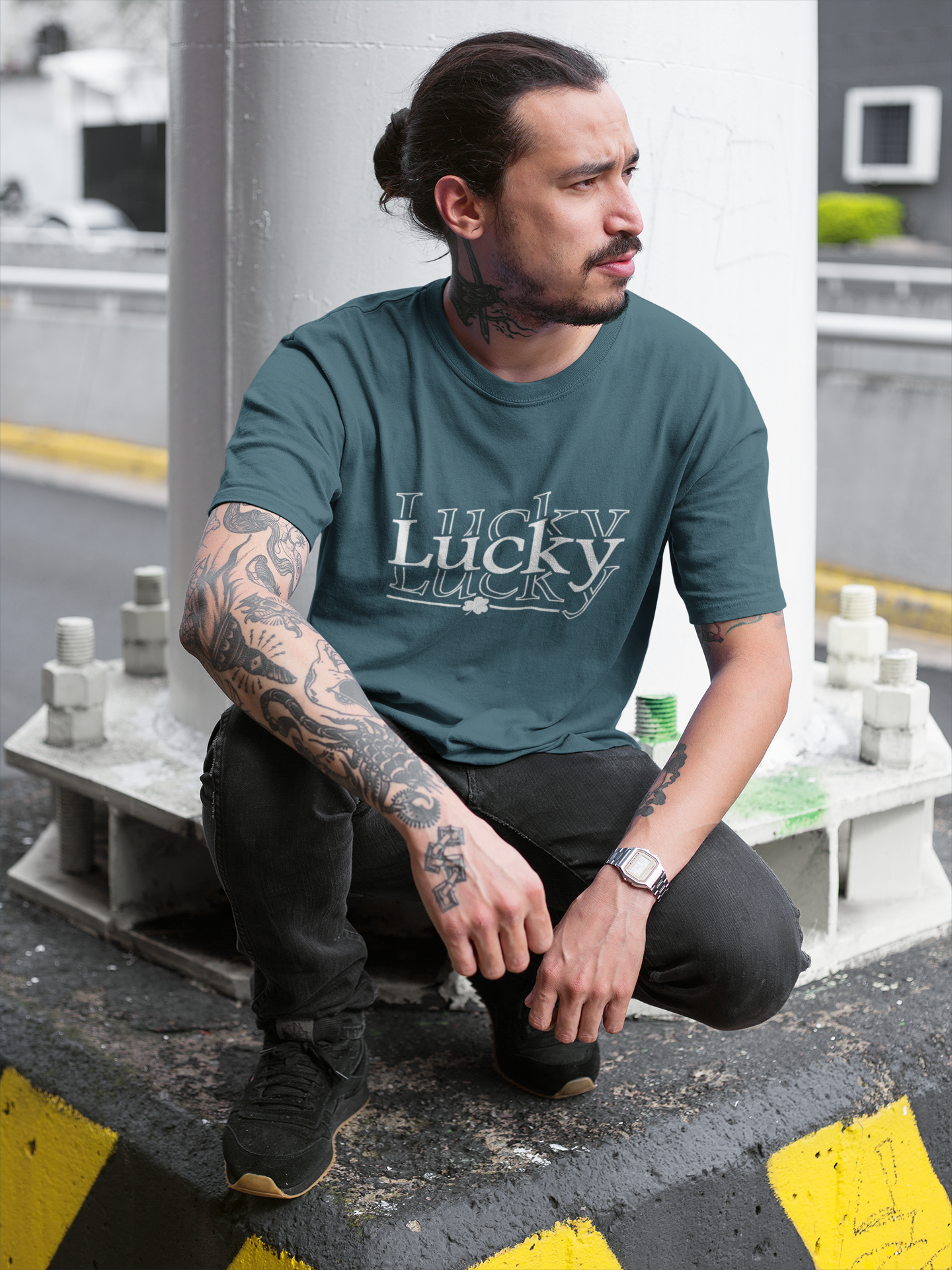 🍀 Lucky Minimal Clover Typography Design DTF Transfer FT379
