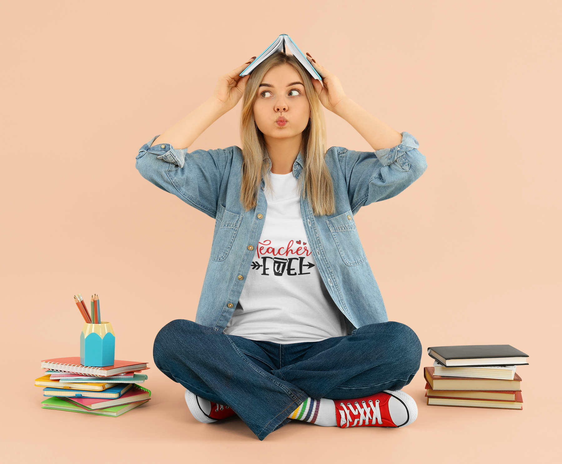 ☕ Teacher Fuel Coffee Cup Design DTF Transfer FT395