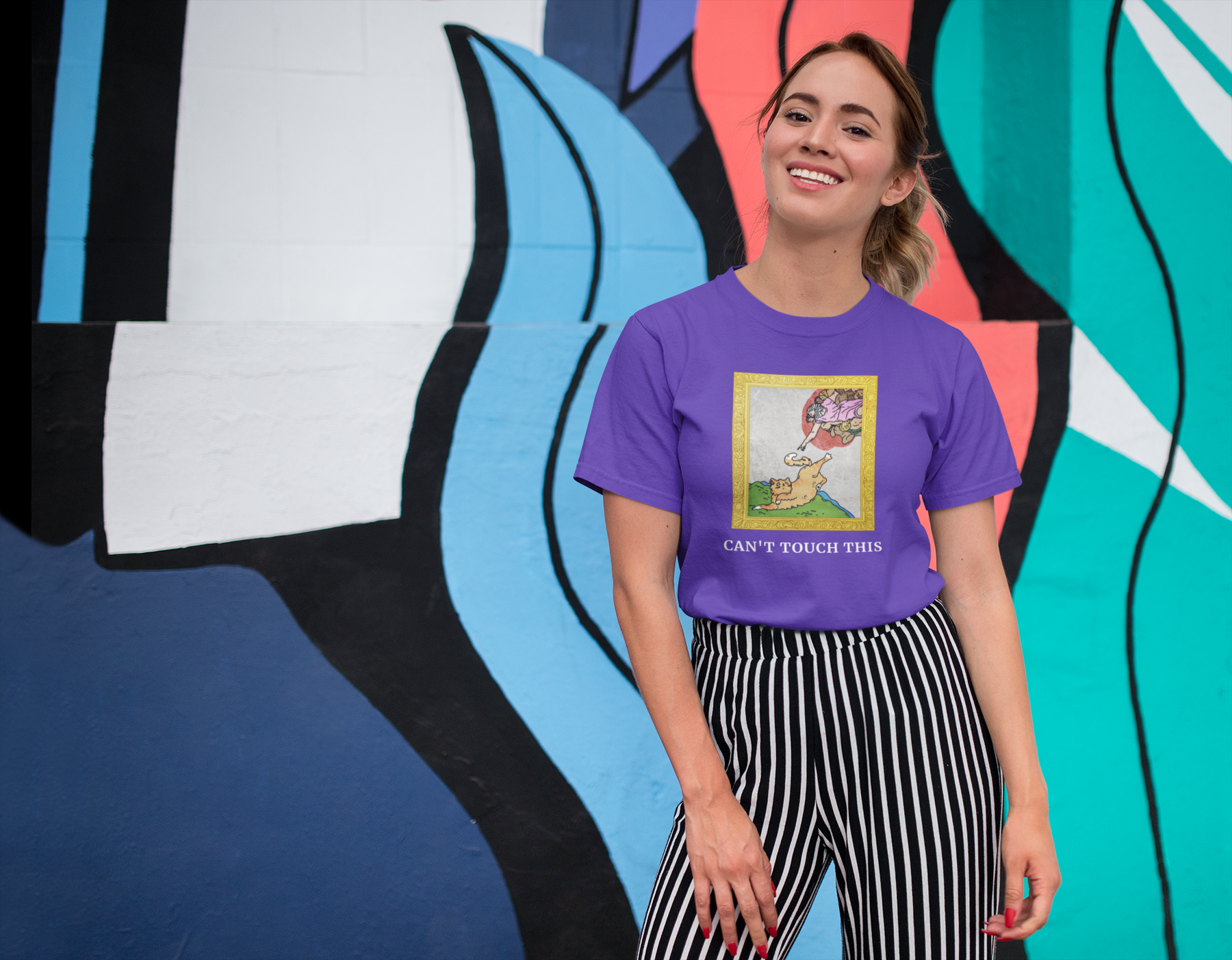 🐱 “Can’t Touch This” Cat Art Parody Design DTF Transfer FT427