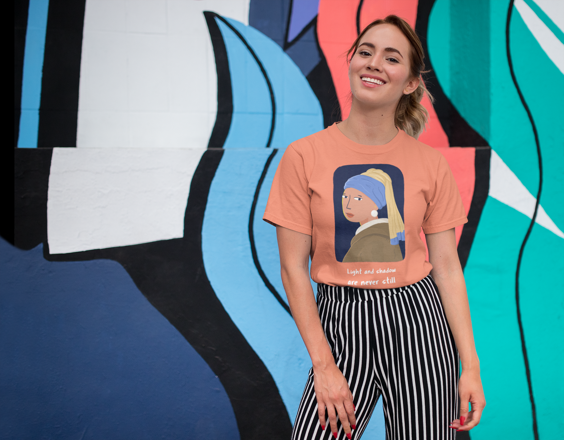 🎨🖤 Girl with a Pearl Earring – Reimagined | DTF Transfer FT680