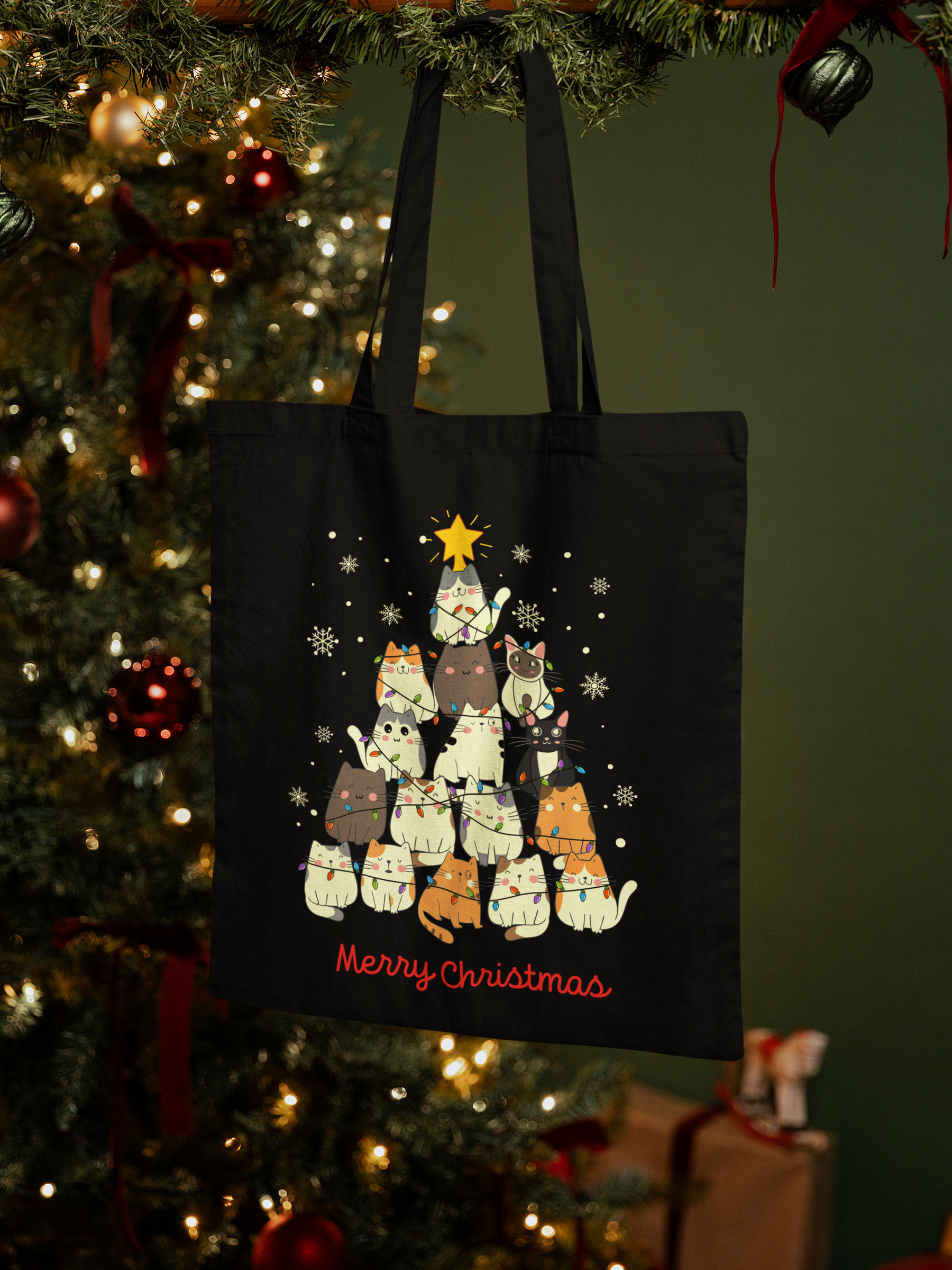 🎄 Merry Christmas Cat Tree DTF Transfer FT442