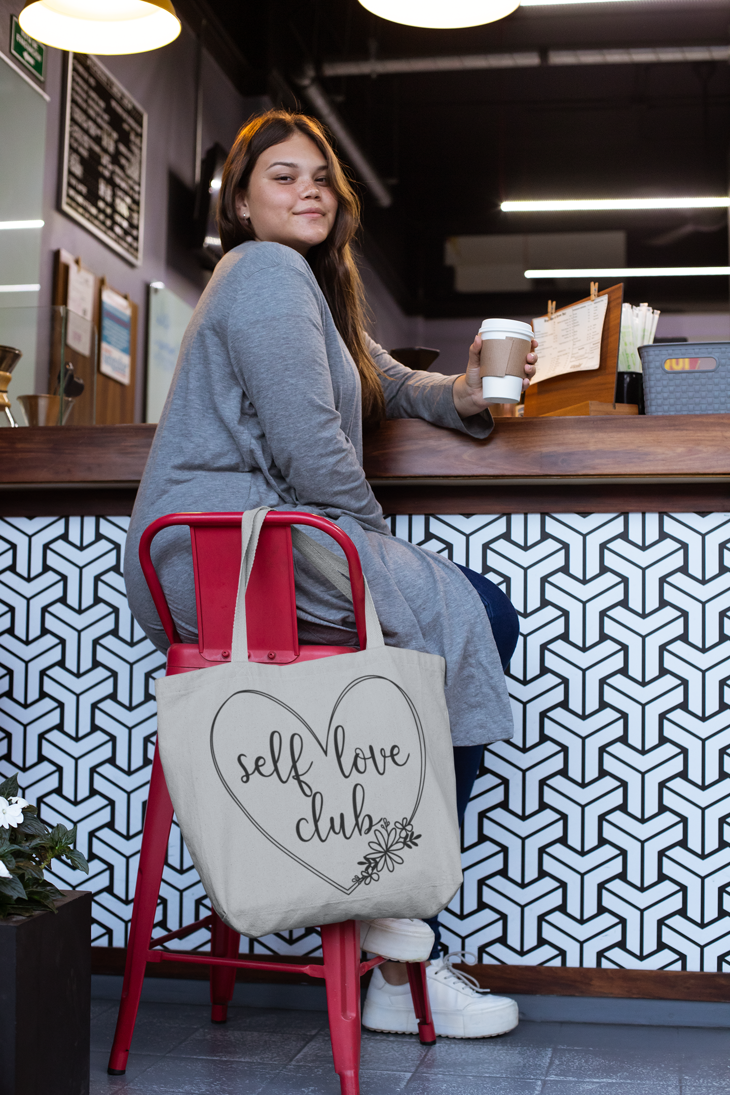 🖤 Self Love Club – Black Edition Handwritten Heart DTF Transfer FT808