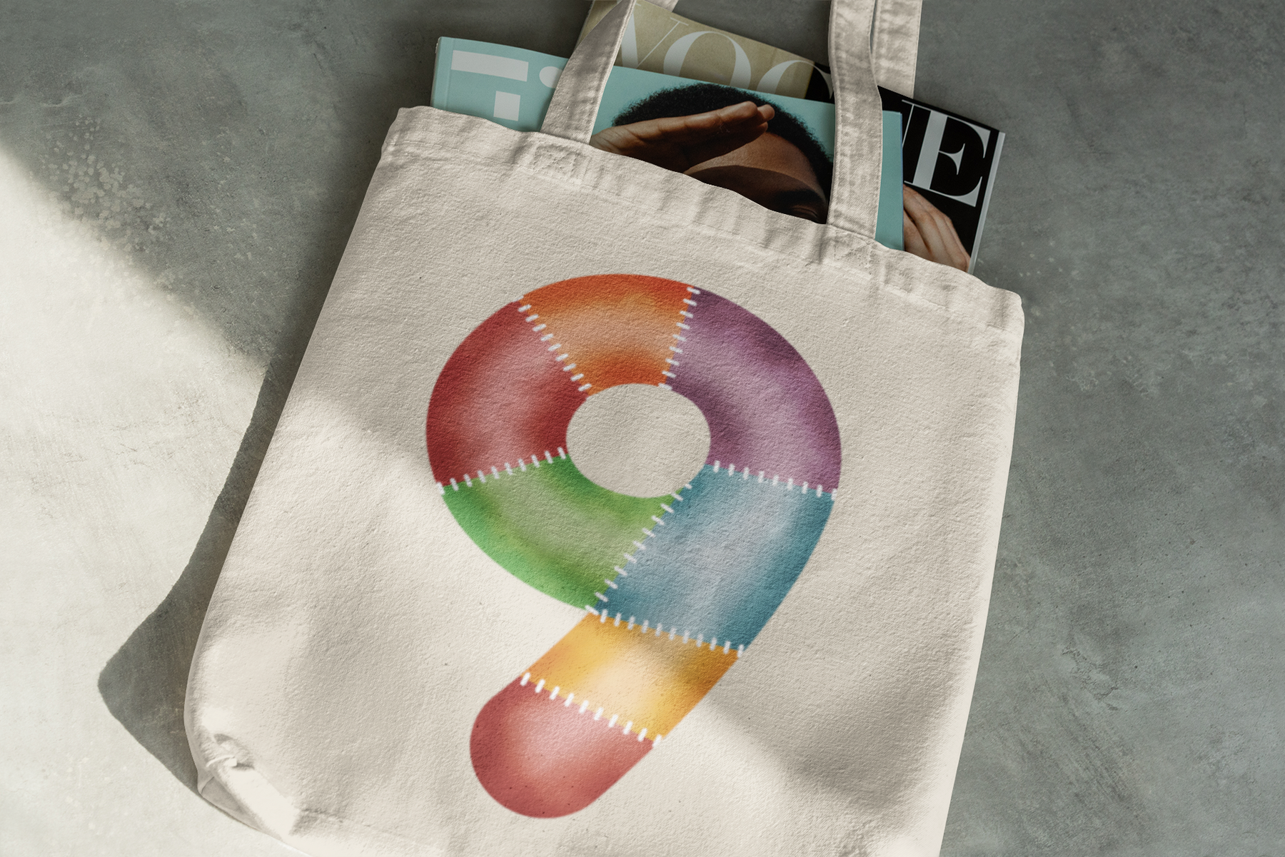 🎂✨ Birthday Number 9 – Patchwork Stitch Style | DTF Transfer FT1152