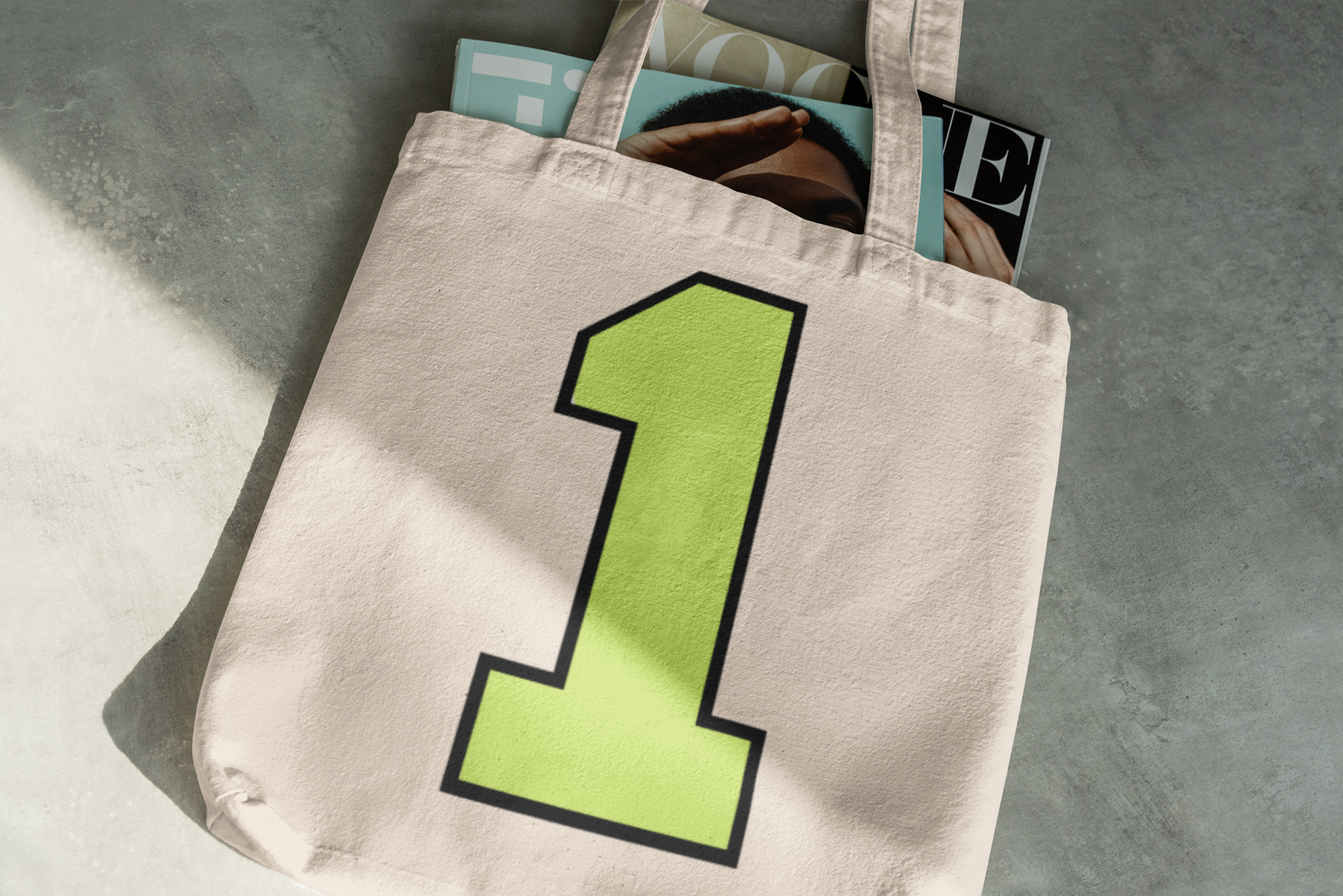 🎾 “1” – One – Neon Green Tennis-Style Numeric | DTF Transfer FT1041