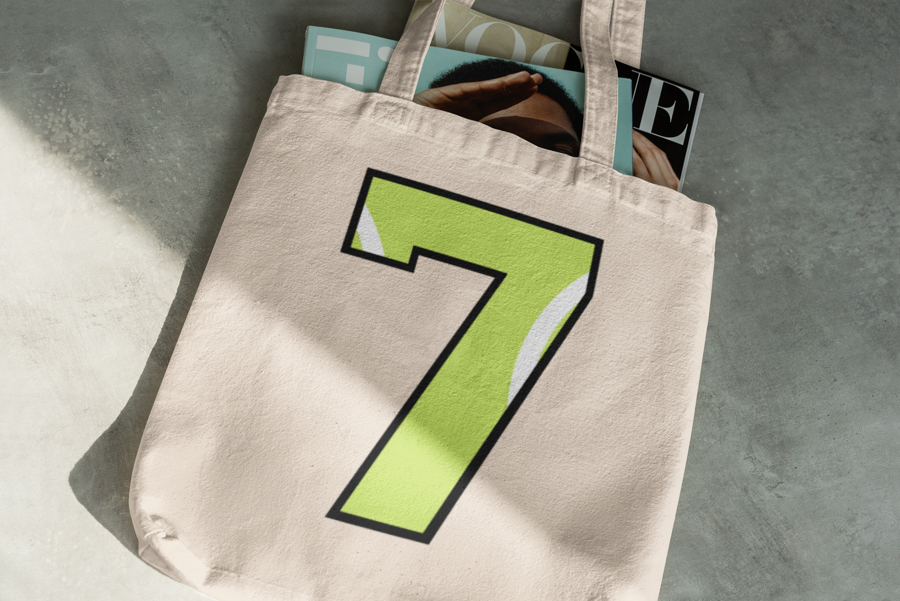 🎾 “7” – Seven – Neon Green Tennis-Style Numeric | DTF Transfer FT1047