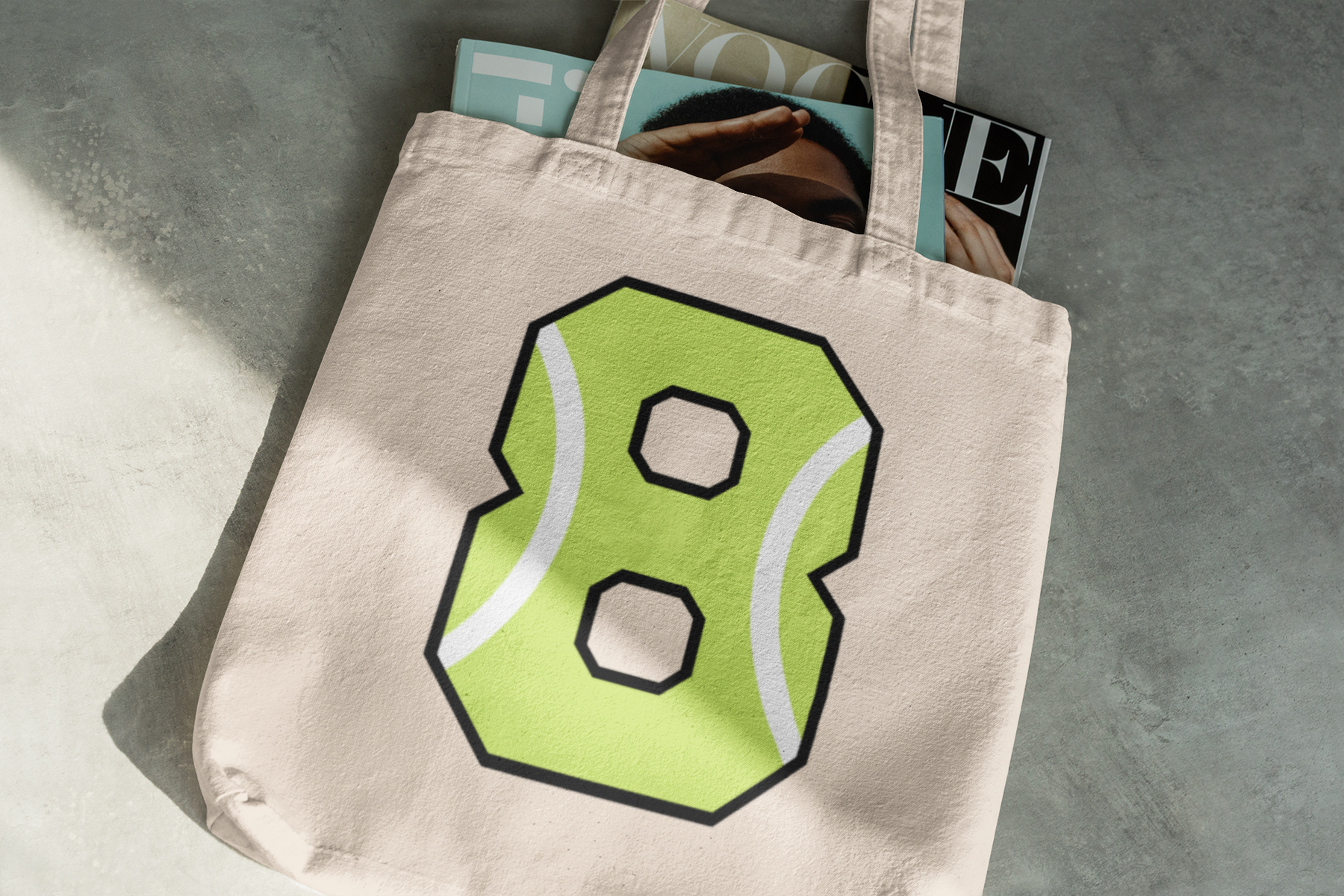 🎾 “8” – Eight – Neon Green Tennis-Style Numeric | DTF Transfer FT1048
