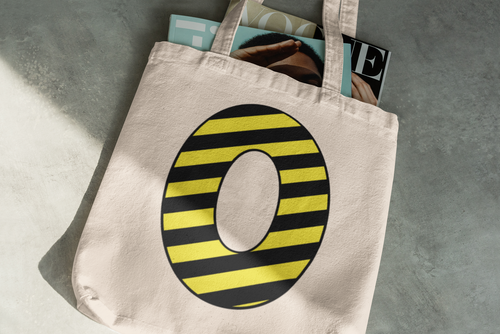 ⚠️ “0” - Zero - Yellow & Black Striped Pattern Numeric | DTF Transfer FT1020