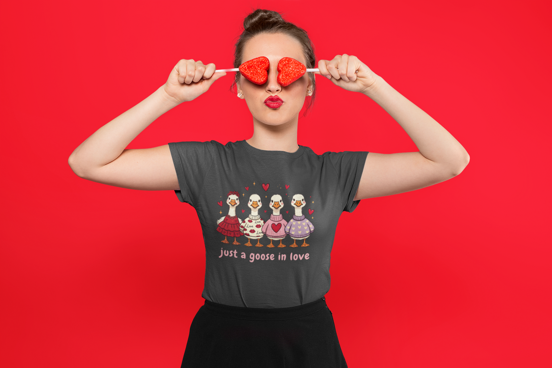 💕 Just a Goose in Love – Valentine’s Day | DTF Transfer FT1108