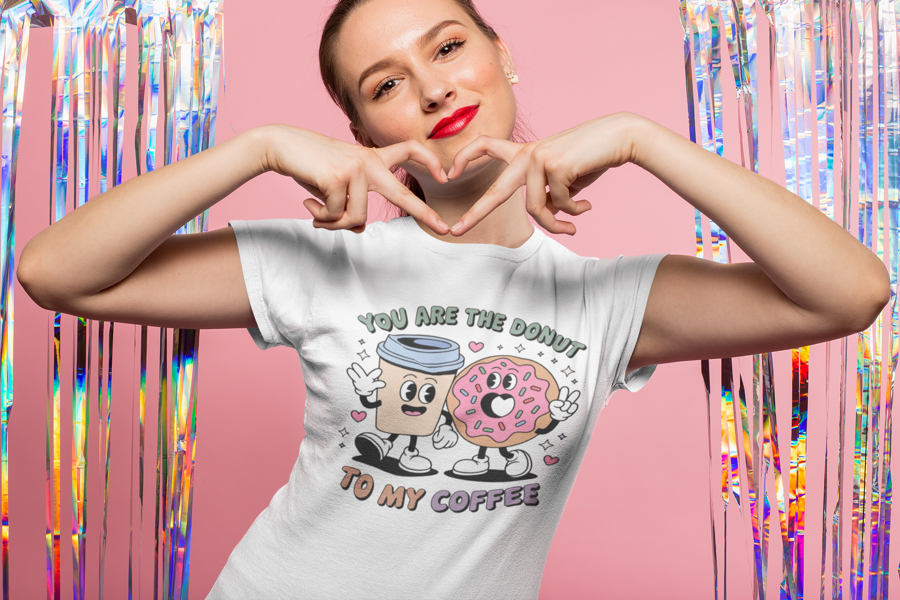 🍩💘 You Are the Donut to My Coffee – Valentine’s Day Cute Couple | DTF Transfer FT1139