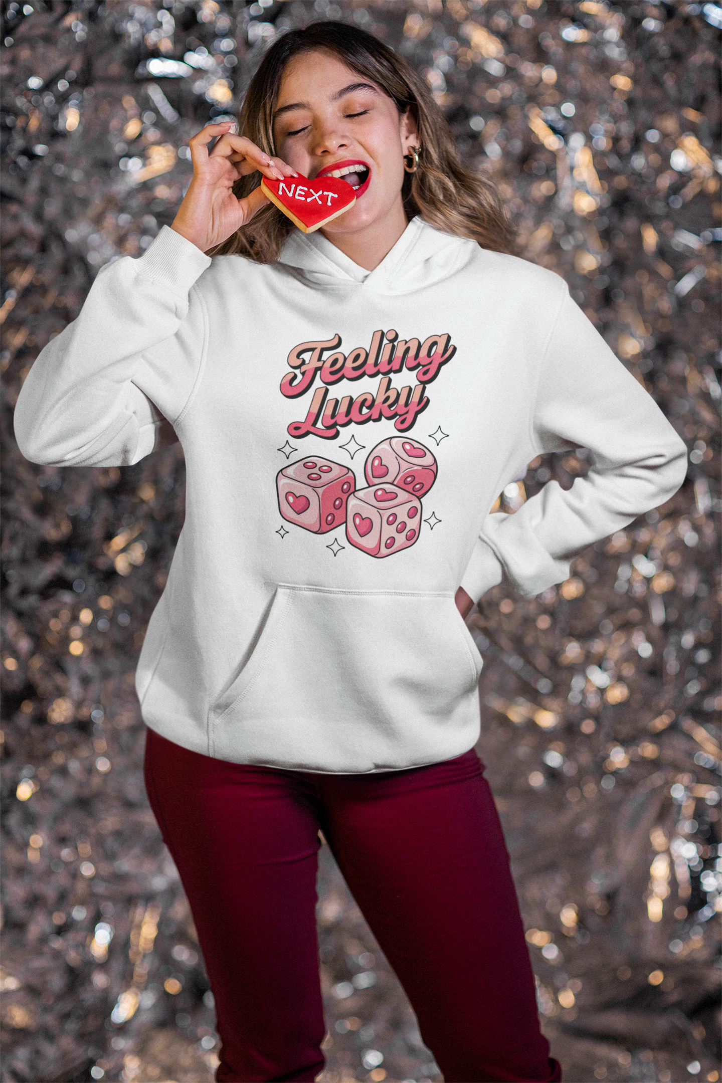 🎲💖 FEELING LUCKY – Valentine’s Day | DTF Transfer FT1097