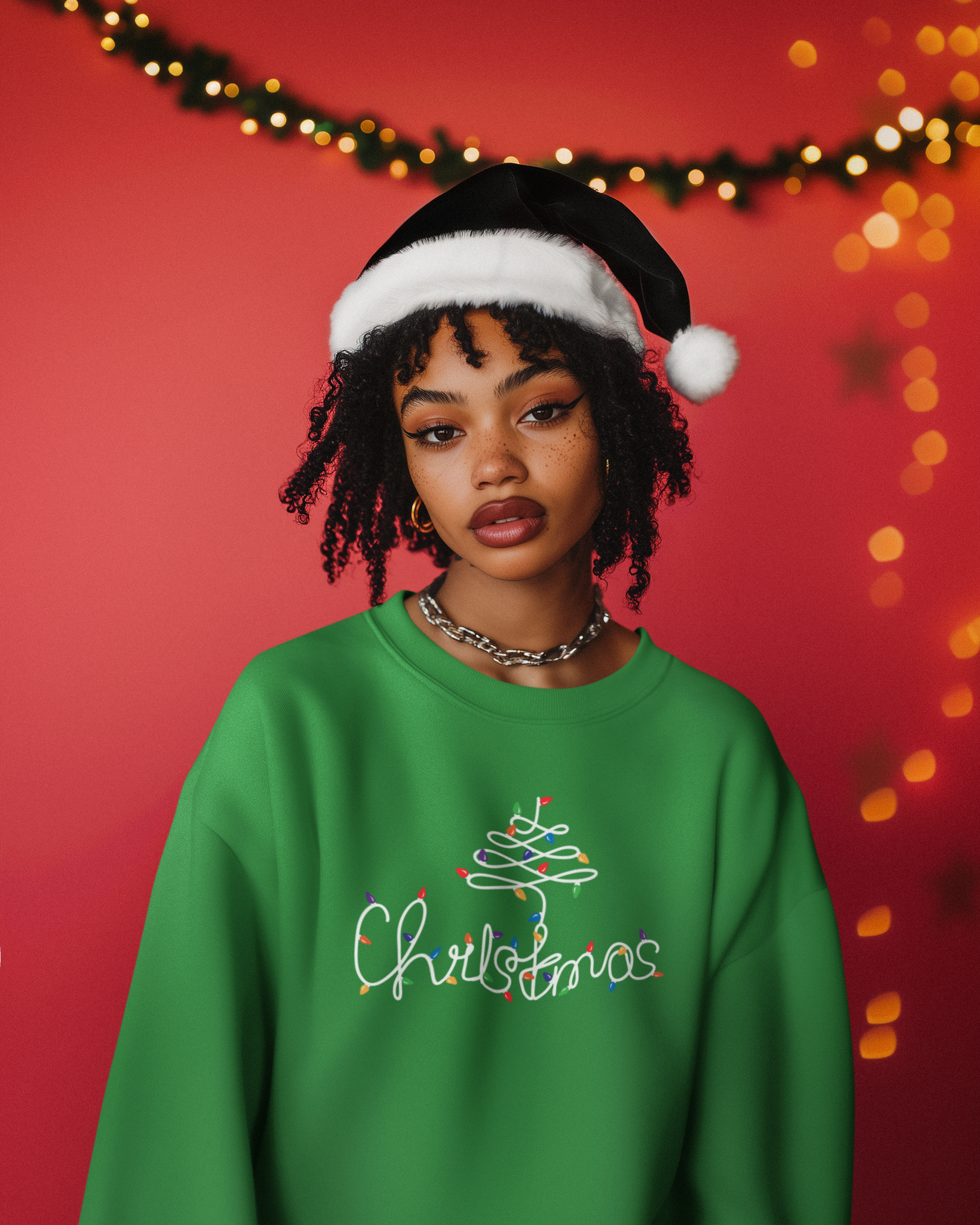 Christmas Lights Script Tree DTF Transfer FT434