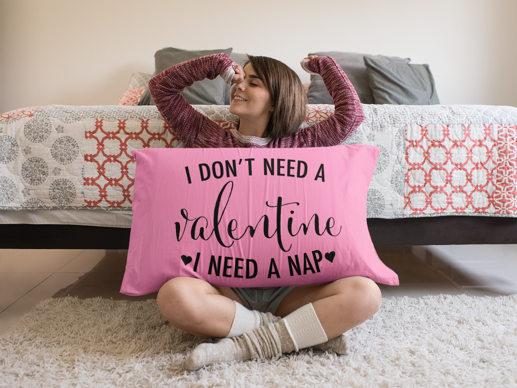 😴 I Don’t Need a Valentine, I Need a Nap Design DTF Transfer FT408